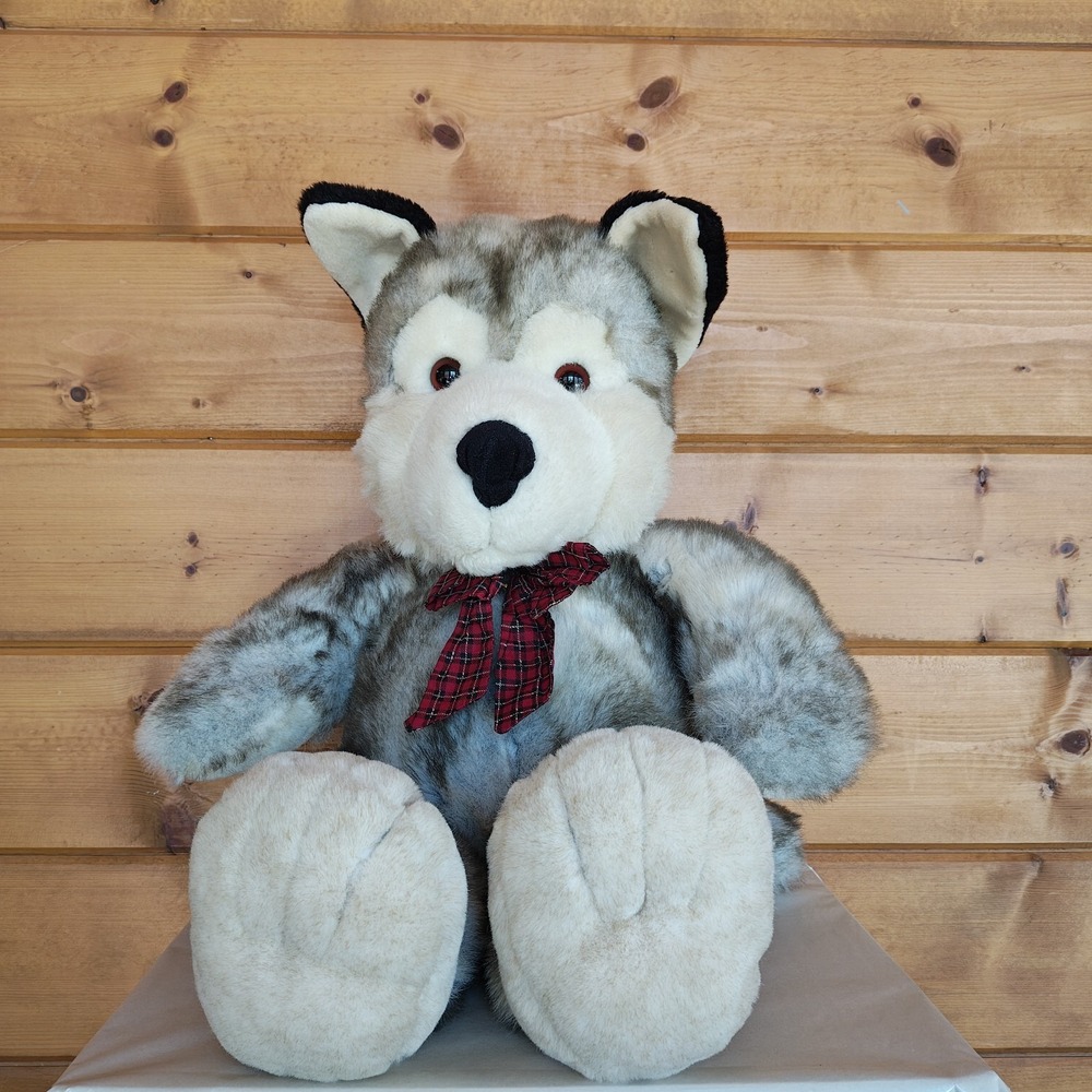 Vintage 1999 Soft Classics Wolf Plush Geoffrey ToysRUs Large 28"‎ RARE HTF Lovey